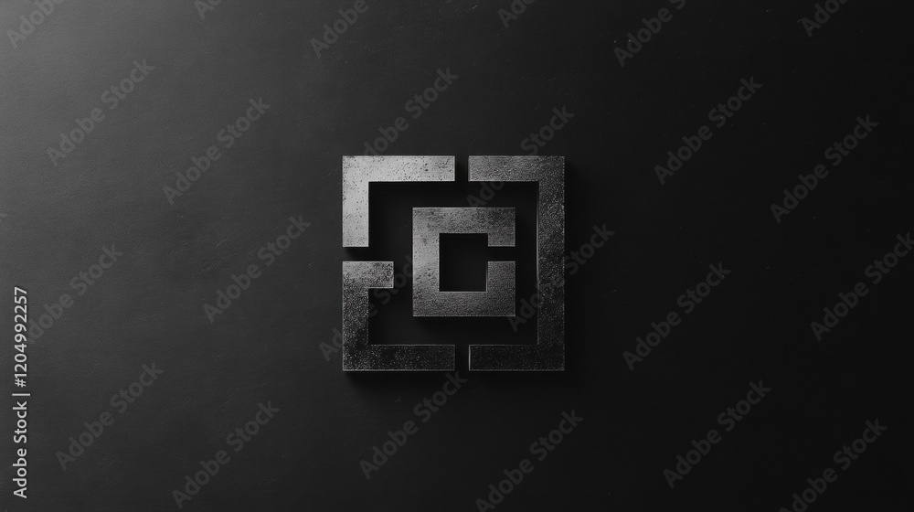 Poster Creative modern minimalistic logo design with geometric shapes in black and gray colors. Generative AI