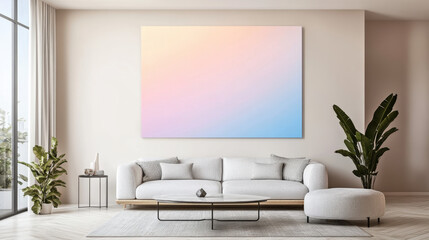 Pastel Gradient Canvas: A calming and minimalist aesthetic with a large canvas showcasing a soft, pastel gradient transitioning from warm peach to sky blue.