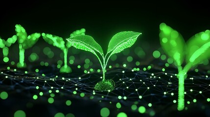 Seedling Emergence, a detailed view of a seed sprouting, showcasing the delicate roots and shoots pushing through the soil, symbolizing new beginnings.