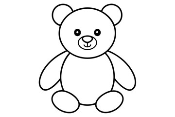 Teddy bear line art vector, Cute teddy outline icon