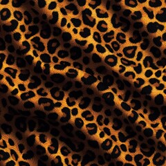 Fototapeta premium Seamless Leopard Print Texture Golden Brown and Black Animal Skin Pattern