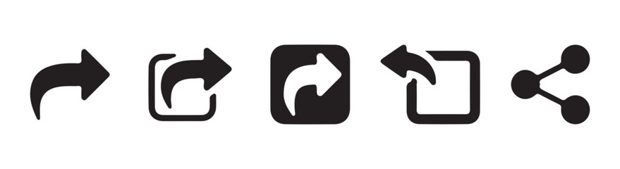 Set of share vector icon. Arrow symbol. button connection illustration sign collection. Social media sign symbol. Vector illustration eps 10