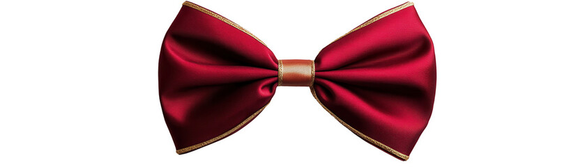 Elegant red bow tie for formal occasions. transparent background