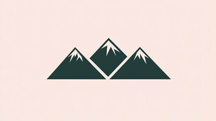 Stylized Mountain Range Illustration on Neutral Background for Creative Projects