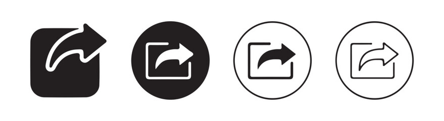 Set of share vector icon. Arrow symbol. button connection illustration sign collection. Social media sign symbol. Vector illustration eps 10