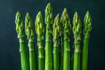 Fresh Green Asparagus Spears Close Up View