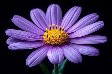 Fototapeta premium A Close Up View Of A Purple Daisy Flower