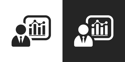 Data analyst sign black and white icon vector design