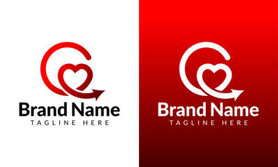 Letter C Connection logo, c love logo, cuddle cation logo, relation bonding, c heart shape, circle continuous logo, infinity line, arrow line fast forward speed branding, life coaching consulting logo