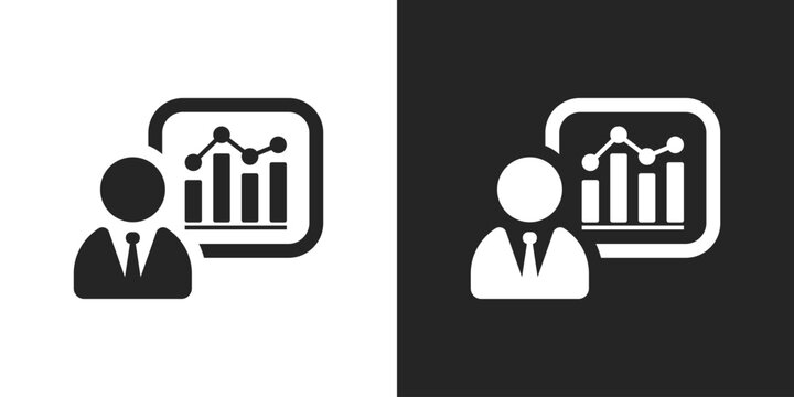 Data analyst sign black and white icon vector design