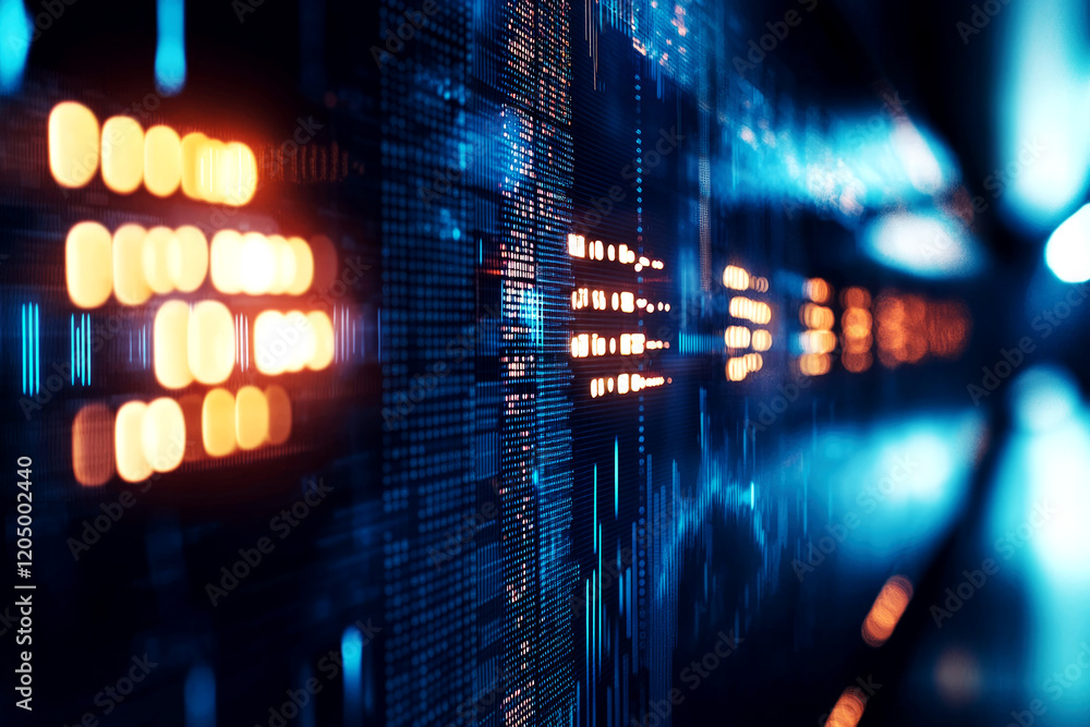 Poster dynamic economic data analysis digital environment infographic visualization economic trends technol