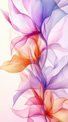 Abstract floral design with flowing translucent petals and vibrant colors Generated AI