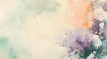 Obraz premium Abstract Watercolor Painting with Pastel Colors and Splashes