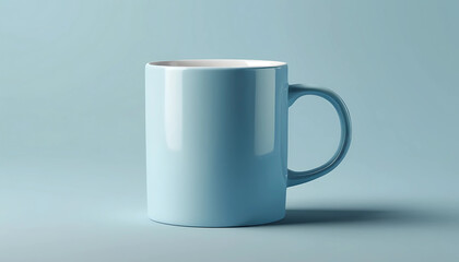 Obraz premium Blank Realistic light blue Mug Mockup, Fully Editable, Easy to Replace the Artwork, Easy to Change Colour