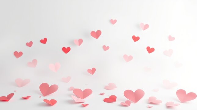 A seamless vector pattern of pink hearts on a red background, perfect for Valentine's Day cards, romantic wedding invitations, and festive holiday decorations