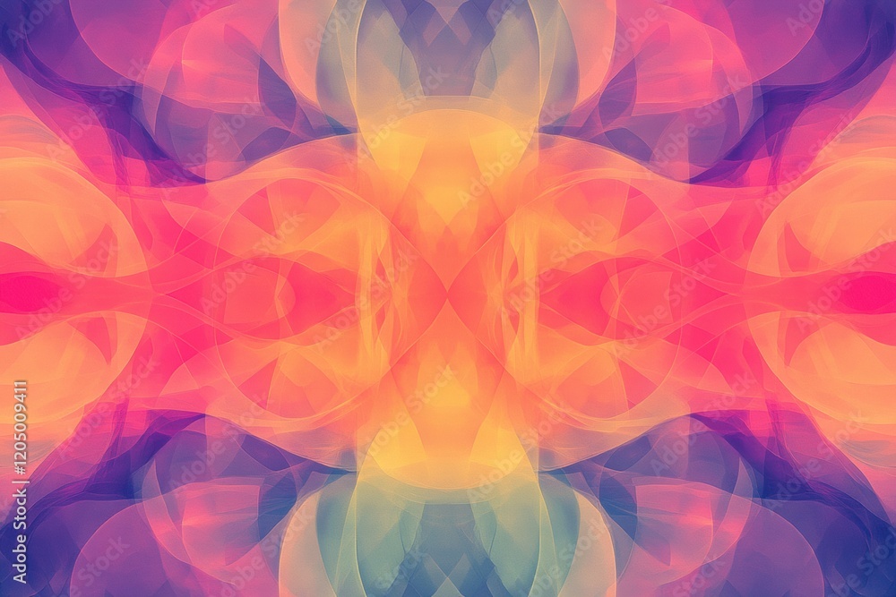 Poster abstract design with vibrant colors blending together creating a harmonious visual experience in a d