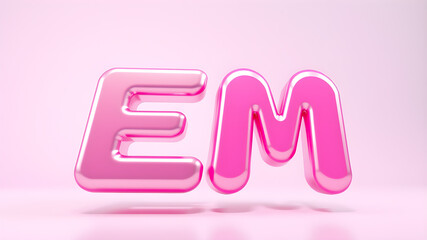 EM text on pink background. Generative AI