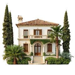 Fototapeta premium Mediterranean Villa isolated