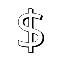 dollar sign isolated on white
