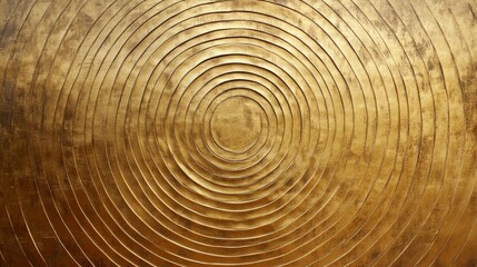 Naklejka premium Golden concentric circles decorative wall art