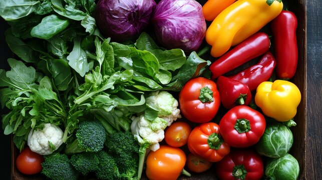 Organic salad plate with seasonal vegetables and homemade vinaigrette, farmtotable dining inspiration