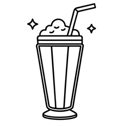 Elegant Milkshake Vector Drawing