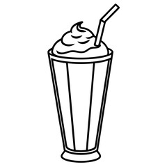 Elegant Milkshake Vector Drawing