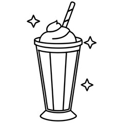 Elegant Milkshake Vector Drawing