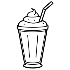 Elegant Milkshake Vector Drawing
