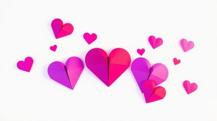 A delicate pink paper heart illustration with intricate swirling patterns, a perfect romantic symbol for Valentine's Day cards and wedding decorations