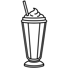 Elegant Milkshake Vector Drawing