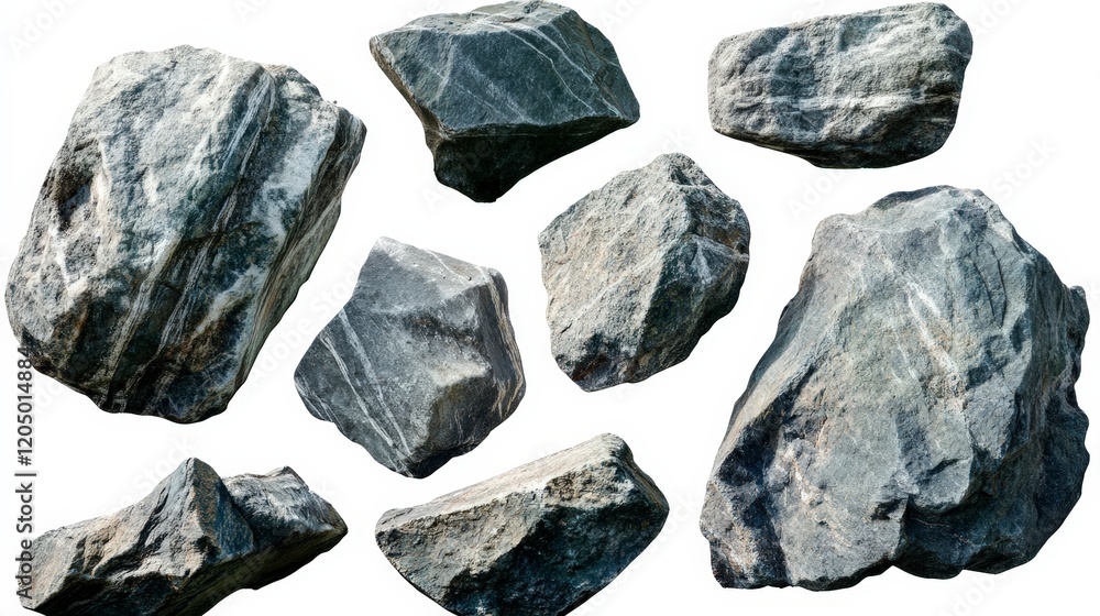 Poster assorted natural rocks and stones with unique textures and patterns