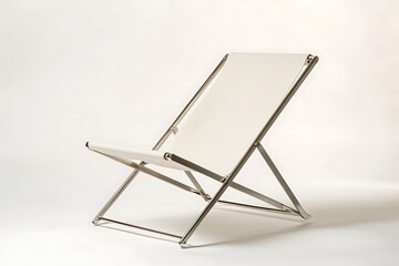 Sleek Modern White Metal Lounge Chair