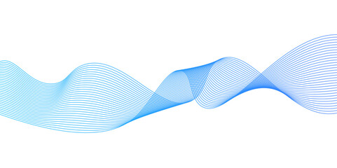 Wave with lines created using blend tool Abstract blue wave lines,abstract blue wave lines on white background,Curve wave seamless pattern. Line art striped graphic template,