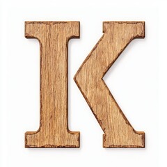Fototapeta premium Wooden Letter K, Rustic Alphabet, Capital Letter K, Brown Wooden Letter