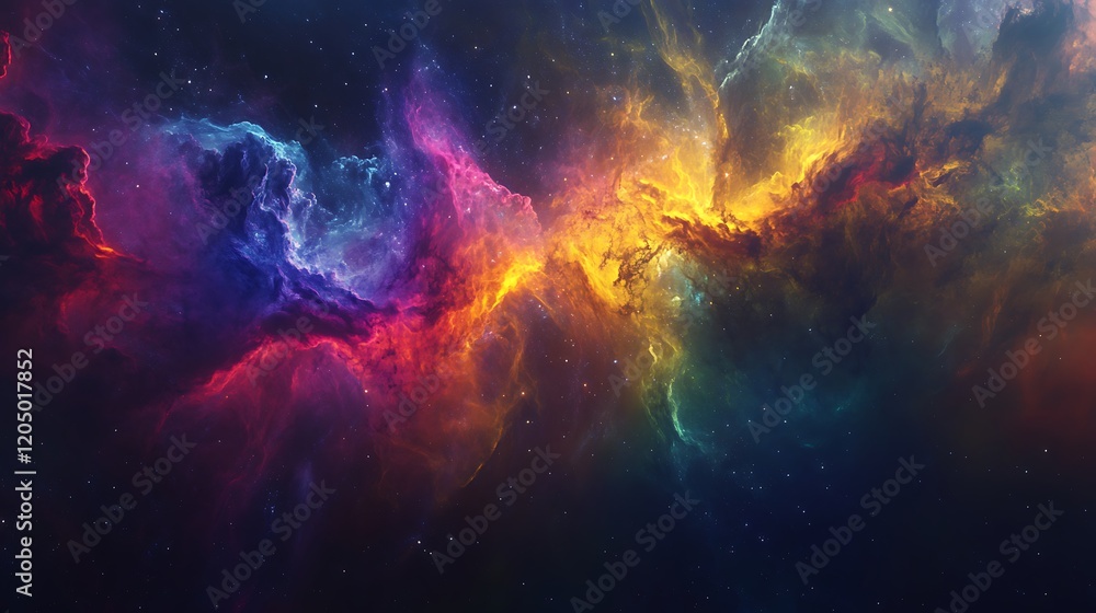 Canvas Prints a supermassive black hole absorbing a nearby gas cloud, creating a colorful and chaotic display of c