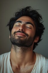 Obraz premium Man with eyes closed