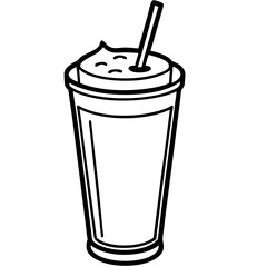 Elegant Smoothie Glass Outline Vector