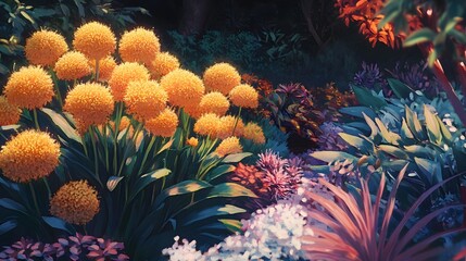 Obraz premium Vibrant Orange Flowers Bloom in Lush Garden Setting