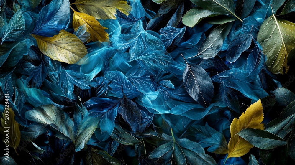 Poster leaves dancing in a soft breeze nature canvas abstract art calm environment close-up view tranquil c