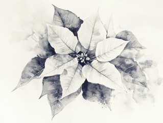 Fototapeta premium Poinsettia drawing