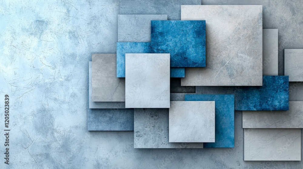 Poster Dynamic stacking squares create visual harmony digital art abstract design modern aesthetics eye-level viewpoint