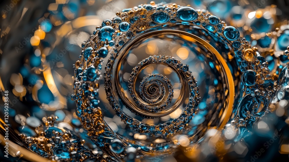 Aufkleber Dynamic circles in distortion abstract art colorful spirals digital realm close-up viewpoint visual transformation