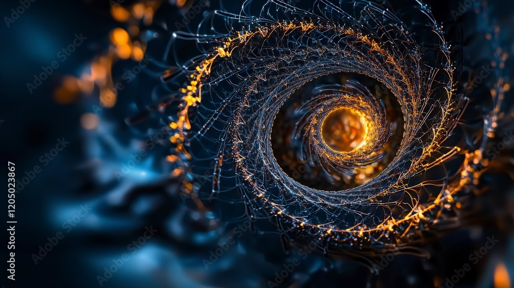 Poster dynamic helix spiral motion abstract space digital art futuristic design close-up energy and motion 