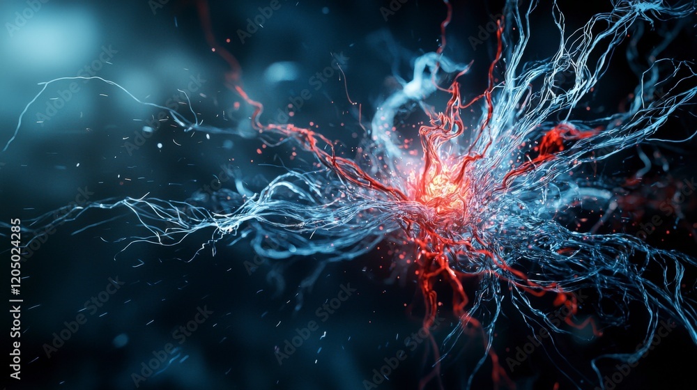 Poster Dynamic energy patterns abstract universe digital art cosmic elements close-up view intricate motion design
