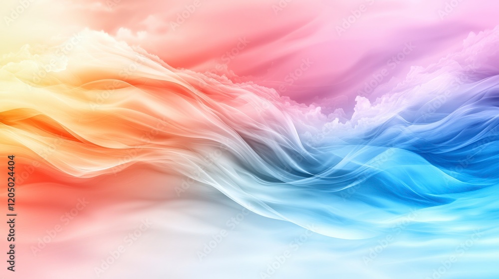 Fototapete soft color gradient waves abstract art digital design tranquil environment artistic viewpoint seamle