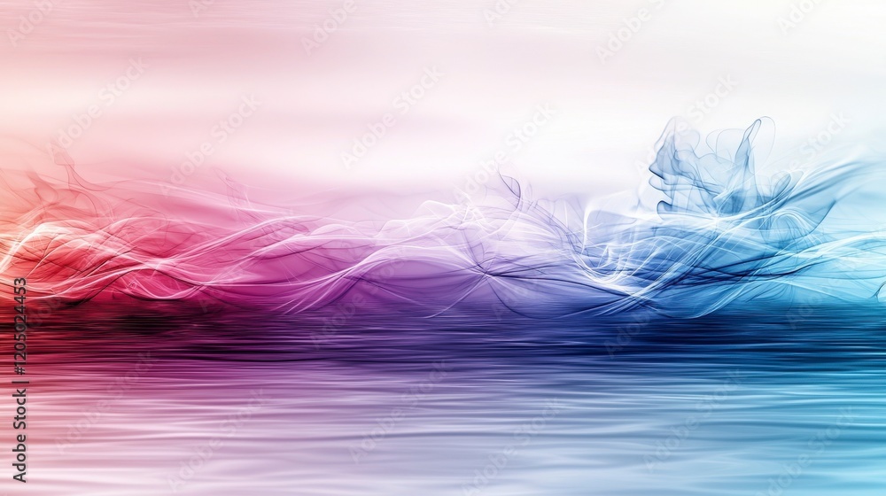 Aufkleber Abstract flowing patterns of soft color gradients digital art creation fluid background artistic viewpoint serene concept