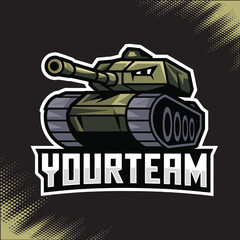 Power Tank Army Mascot Team Esports Logo Vector Illustration