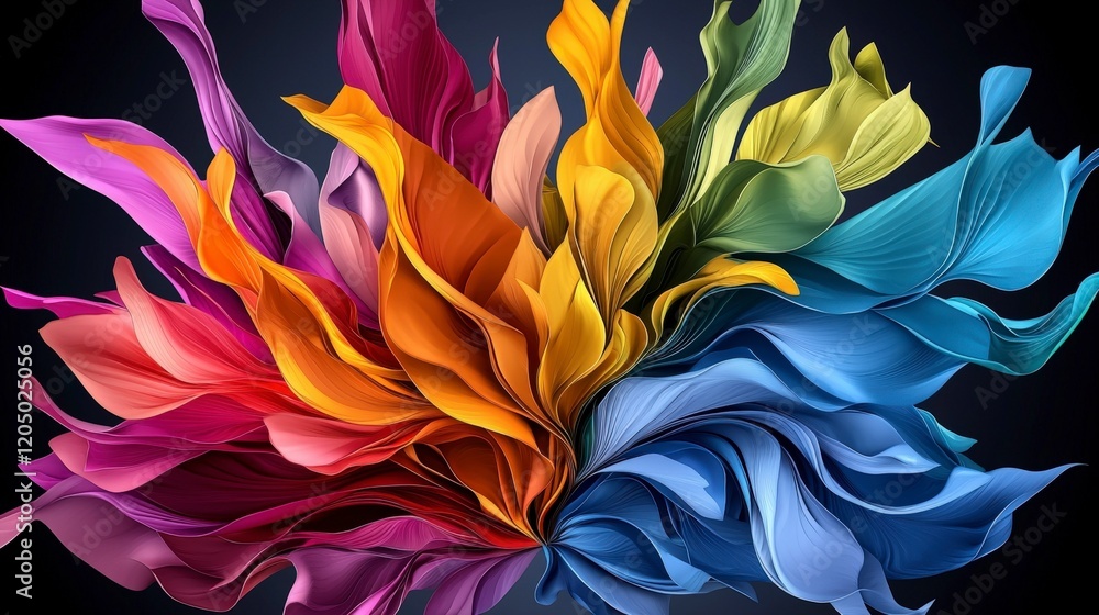 Aufkleber vibrant color explosion in abstract art studio digital artwork creative environment close-up view ar