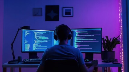 Tech worker designing software solutions to streamline financial operations for small businesses.